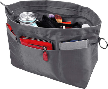 Handbag Purse Tote Pocketbook Organizer Insert Zipper Closure 11 Pockets 3 Sizes Many Colors