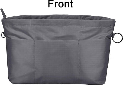 Handbag Purse Tote Pocketbook Organizer Insert Zipper Closure 11 Pockets 3 Sizes Many Colors