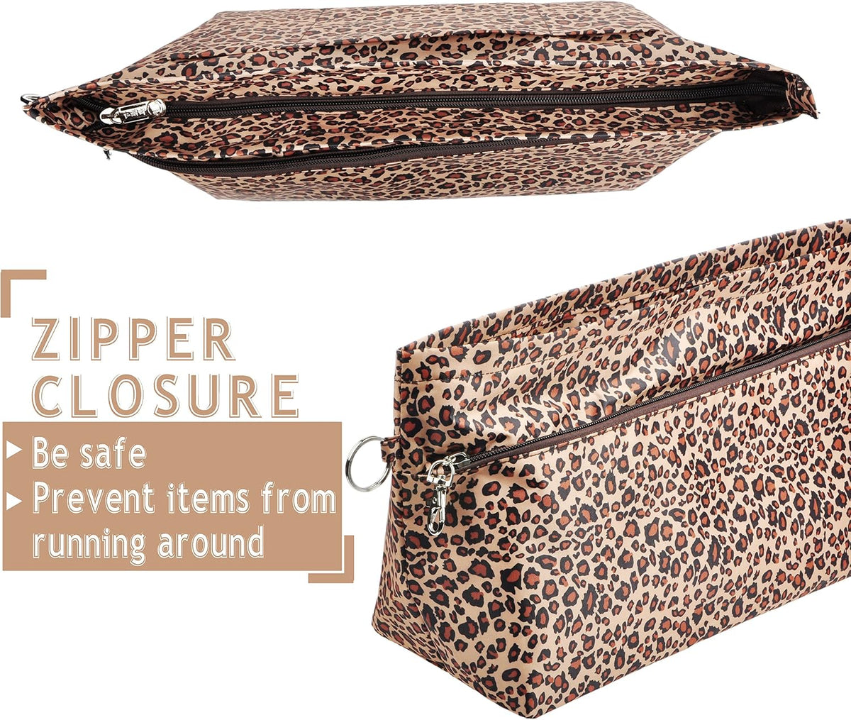 Handbag Purse Tote Pocketbook Organizer Insert Zipper Closure 11 Pockets 3 Sizes Many Colors