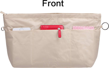 Handbag Purse Tote Pocketbook Organizer Insert Zipper Closure 11 Pockets 3 Sizes Many Colors