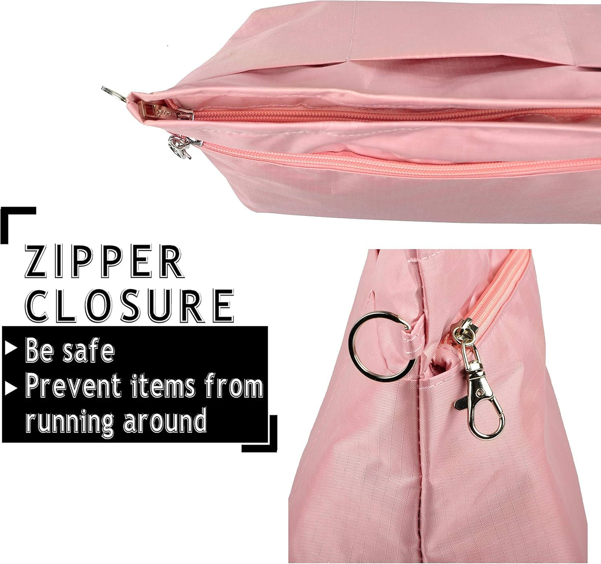 Handbag Purse Tote Pocketbook Organizer Insert Zipper Closure 11 Pockets 3 Sizes Many Colors