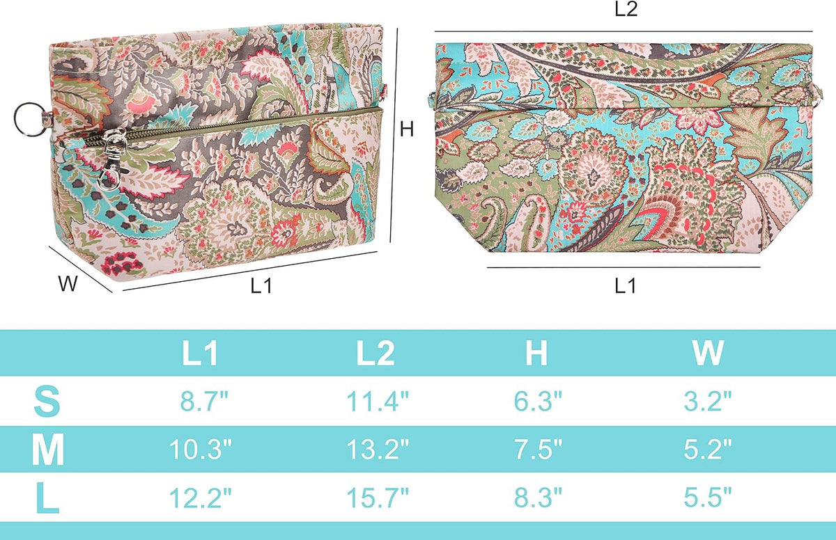 Handbag Purse Tote Pocketbook Organizer Insert Zipper Closure 11 Pockets 3 Sizes Many Colors