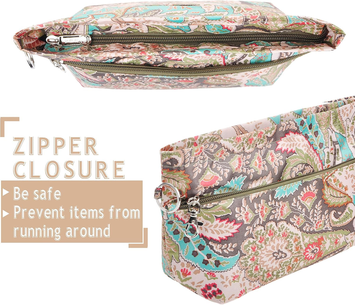 Handbag Purse Tote Pocketbook Organizer Insert Zipper Closure 11 Pockets 3 Sizes Many Colors
