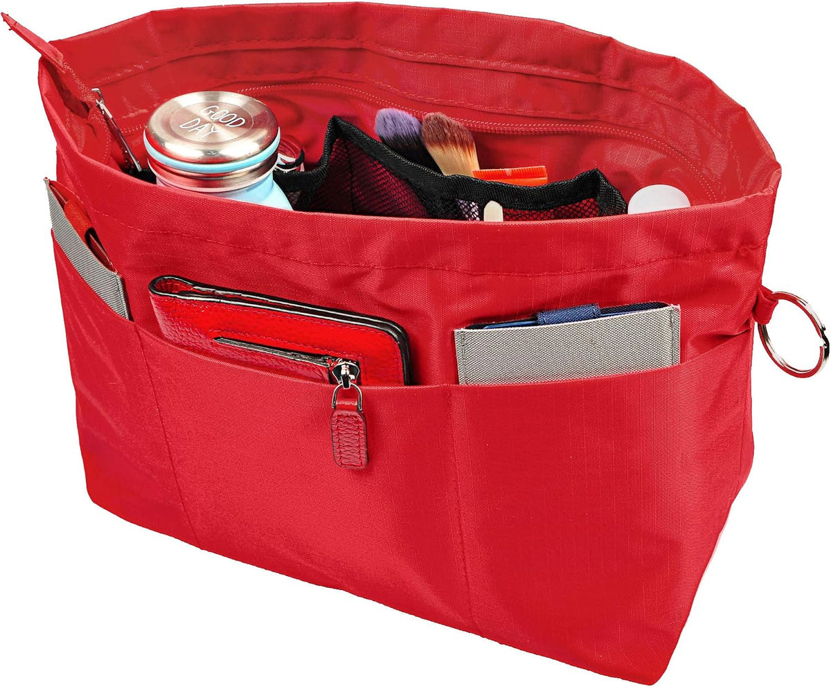 Handbag Purse Tote Pocketbook Organizer Insert Zipper Closure 11 Pockets 3 Sizes Many Colors
