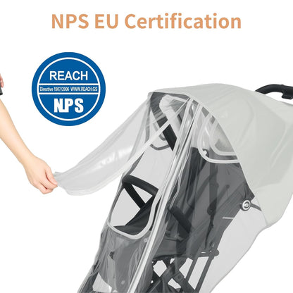 Stroller Rain Cover for Nuna - Waterproof & Windproof Weather Shield for Nuna Baby Strollers | Universal Fit for Nuna Mixx, Nuna TRVL & More | See-Through Window & Mesh Vents