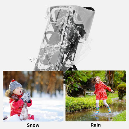 Stroller Rain Cover for Nuna - Waterproof & Windproof Weather Shield for Nuna Baby Strollers | Universal Fit for Nuna Mixx, Nuna TRVL & More | See-Through Window & Mesh Vents