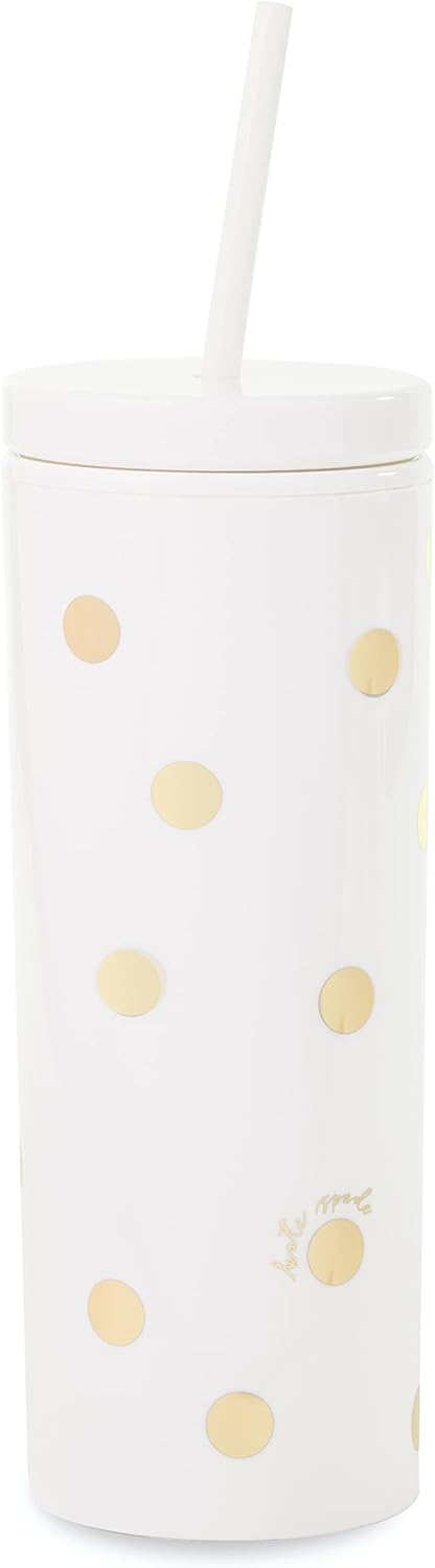 Insulated Tumbler with Reusable Straw, 24 Ounce Acrylic Travel Cup with Lid, Bookshelf