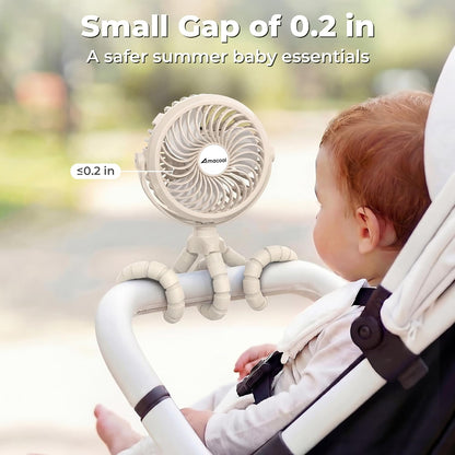 Battery Operated Stroller Fan, Portable Clip On Fan Rechargeable