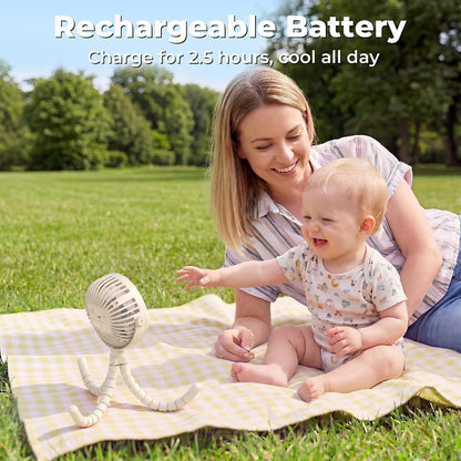 Battery Operated Stroller Fan, Portable Clip On Fan Rechargeable