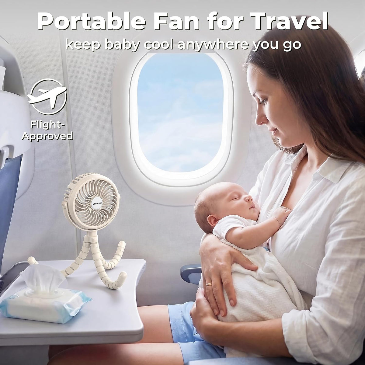 Battery Operated Stroller Fan, Portable Clip On Fan Rechargeable