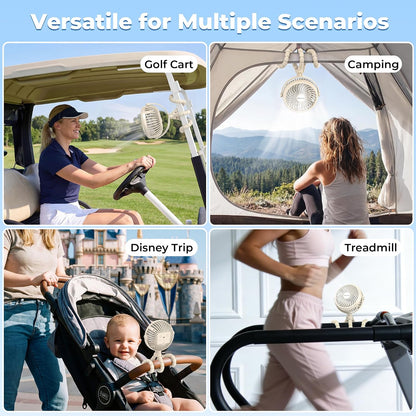 Battery Operated Stroller Fan, Portable Clip On Fan Rechargeable