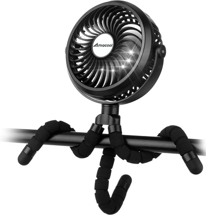 Battery Operated Stroller Fan, Portable Clip On Fan Rechargeable