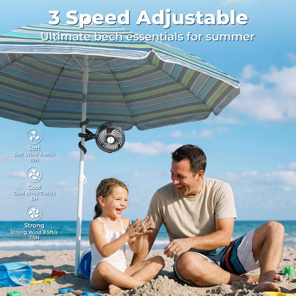 Battery Operated Stroller Fan, Portable Clip On Fan Rechargeable