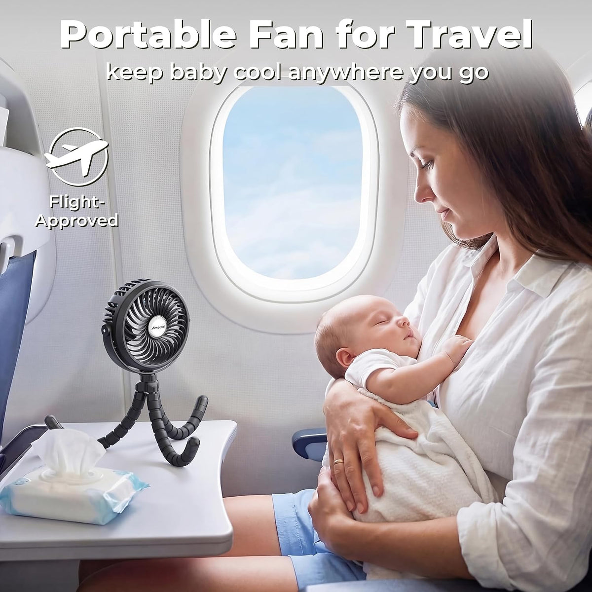 Battery Operated Stroller Fan, Portable Clip On Fan Rechargeable