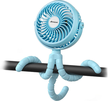 Battery Operated Stroller Fan, Portable Clip On Fan Rechargeable