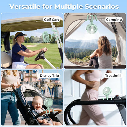 Battery Operated Stroller Fan, Portable Clip On Fan Rechargeable