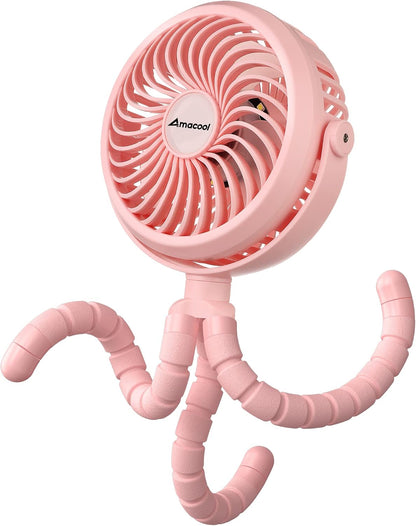 Battery Operated Stroller Fan, Portable Clip On Fan Rechargeable