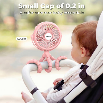 Battery Operated Stroller Fan, Portable Clip On Fan Rechargeable