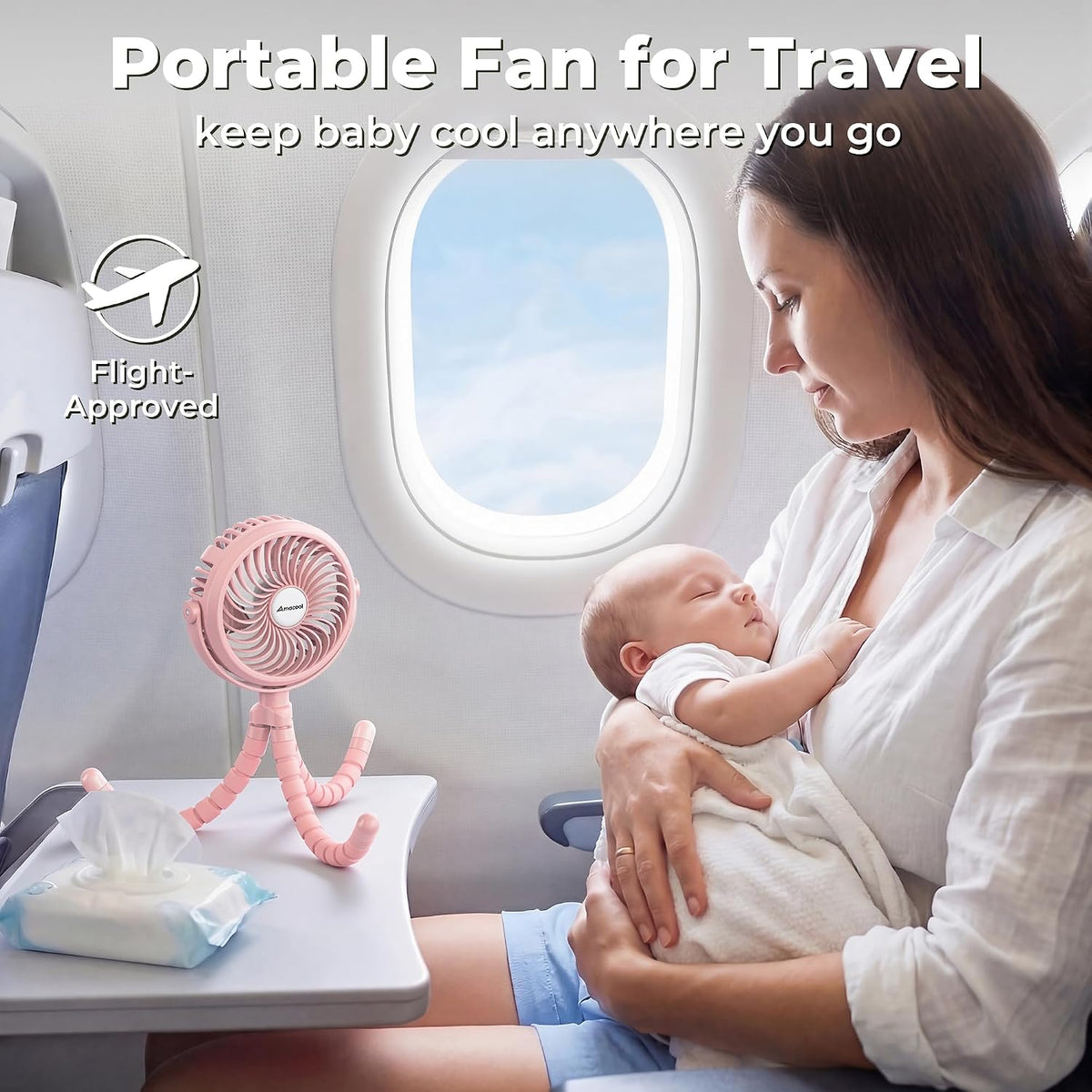 Battery Operated Stroller Fan, Portable Clip On Fan Rechargeable