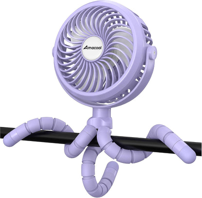 Battery Operated Stroller Fan, Portable Clip On Fan Rechargeable