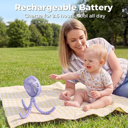 Battery Operated Stroller Fan, Portable Clip On Fan Rechargeable