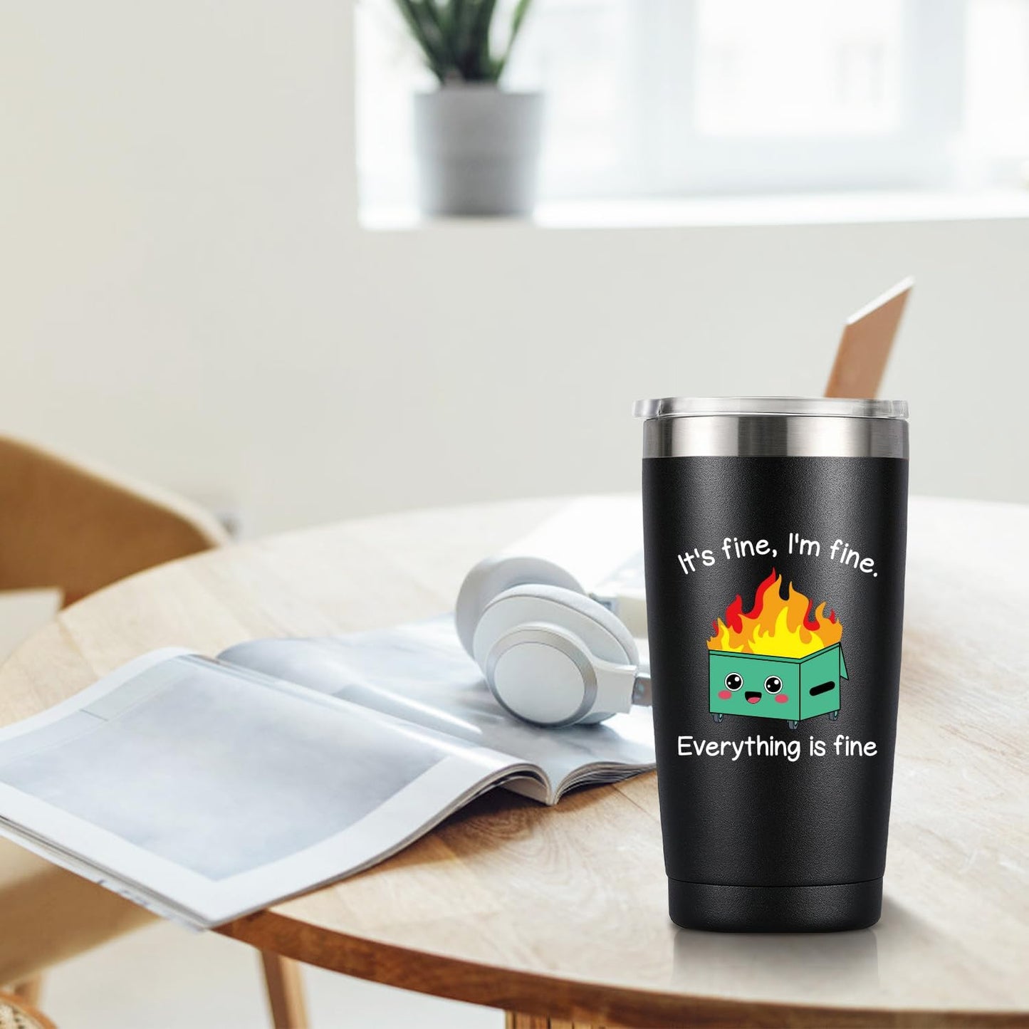 Funny Fox Tumbler 20oz | Oh For Fox Sake Insulated Coffee Mug with Straw and Brush | Double Wall Vacuum Stainless Steel | Leak Resistant Travel Cup for Car Office | Cute Gifts for Foxes Lovers Women