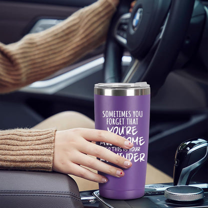Funny Fox Tumbler 20oz | Oh For Fox Sake Insulated Coffee Mug with Straw and Brush | Double Wall Vacuum Stainless Steel | Leak Resistant Travel Cup for Car Office | Cute Gifts for Foxes Lovers Women