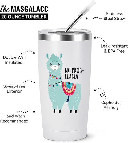 Funny Fox Tumbler 20oz | Oh For Fox Sake Insulated Coffee Mug with Straw and Brush | Double Wall Vacuum Stainless Steel | Leak Resistant Travel Cup for Car Office | Cute Gifts for Foxes Lovers Women