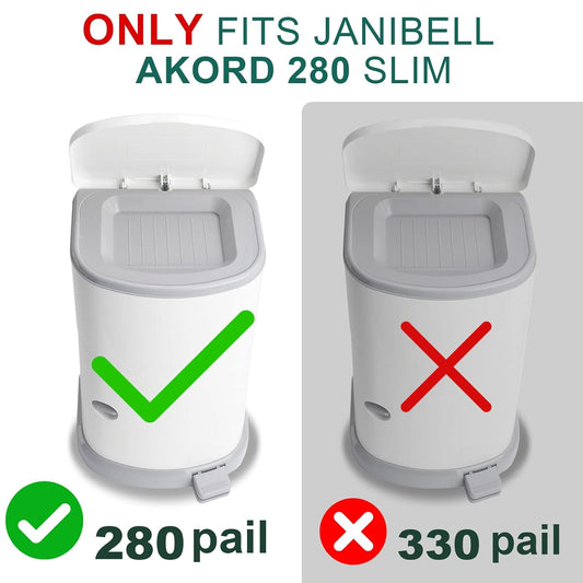 8 Pack Adult Diaper Liner Refills,Diaper Pail Refill Bags Compatible with Janibell Akord 280 Slim Model Adult Diaper Disposal System Powerful Odor Resistant,Plant Scent (NOT Compatible with 330 Pail)