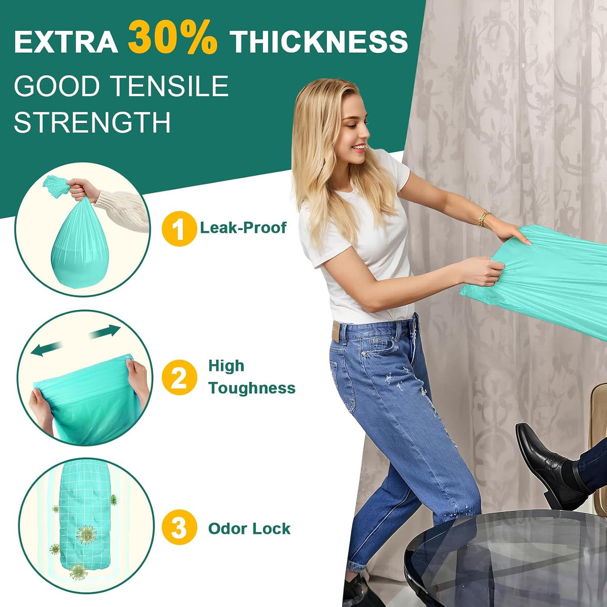 8 Pack Adult Diaper Liner Refills,Diaper Pail Refill Bags Compatible with Janibell Akord 280 Slim Model Adult Diaper Disposal System Powerful Odor Resistant,Plant Scent (NOT Compatible with 330 Pail)