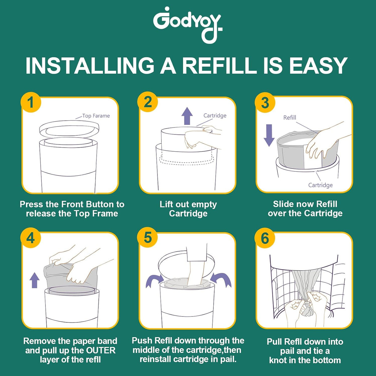 8 Pack Adult Diaper Liner Refills,Diaper Pail Refill Bags Compatible with Janibell Akord 280 Slim Model Adult Diaper Disposal System Powerful Odor Resistant,Plant Scent (NOT Compatible with 330 Pail)