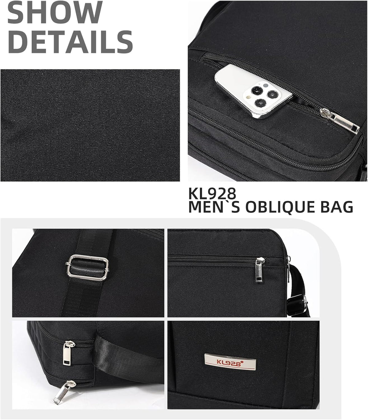 Men's Messenger Bag - Crossbody Shoulder Bags Travel Bag Man Purse Casual Sling Pack for Work Business
