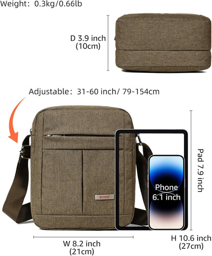 Men's Messenger Bag - Crossbody Shoulder Bags Travel Bag Man Purse Casual Sling Pack for Work Business