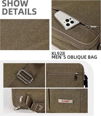 Men's Messenger Bag - Crossbody Shoulder Bags Travel Bag Man Purse Casual Sling Pack for Work Business