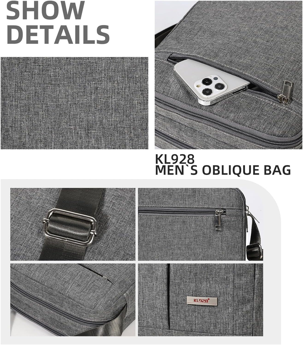 Men's Messenger Bag - Crossbody Shoulder Bags Travel Bag Man Purse Casual Sling Pack for Work Business