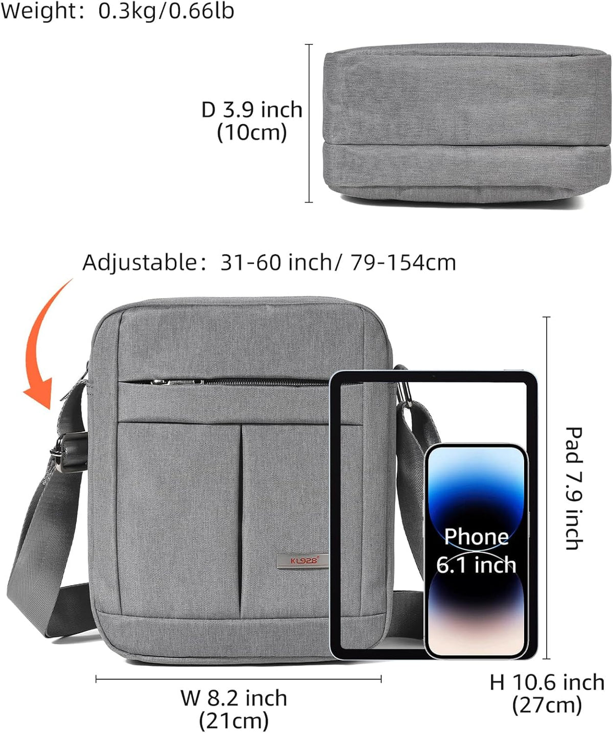 Men's Messenger Bag - Crossbody Shoulder Bags Travel Bag Man Purse Casual Sling Pack for Work Business