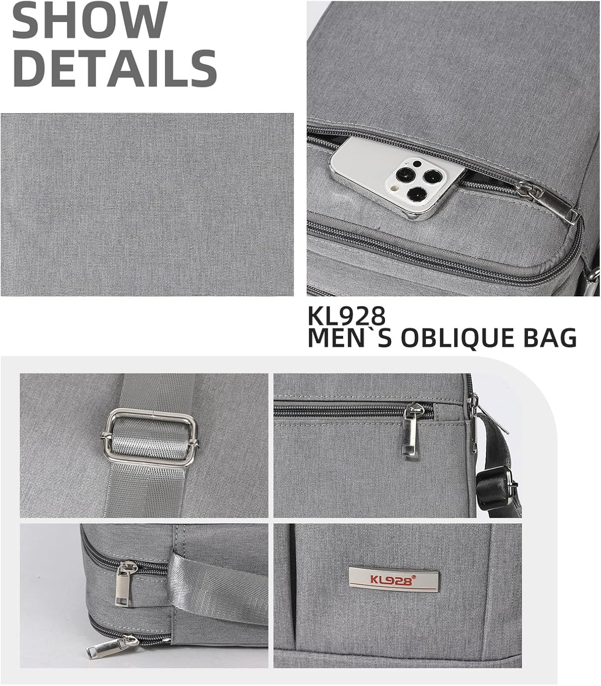Men's Messenger Bag - Crossbody Shoulder Bags Travel Bag Man Purse Casual Sling Pack for Work Business