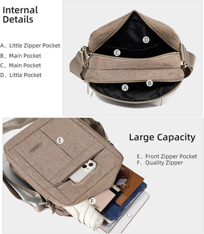 Men's Messenger Bag - Crossbody Shoulder Bags Travel Bag Man Purse Casual Sling Pack for Work Business
