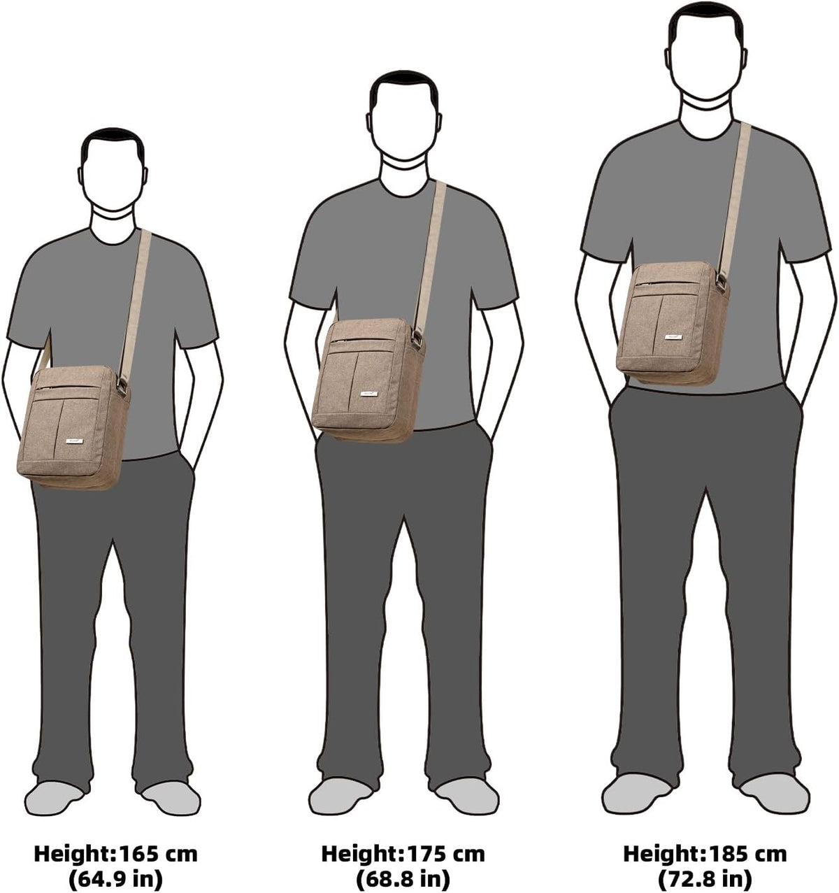 Men's Messenger Bag - Crossbody Shoulder Bags Travel Bag Man Purse Casual Sling Pack for Work Business