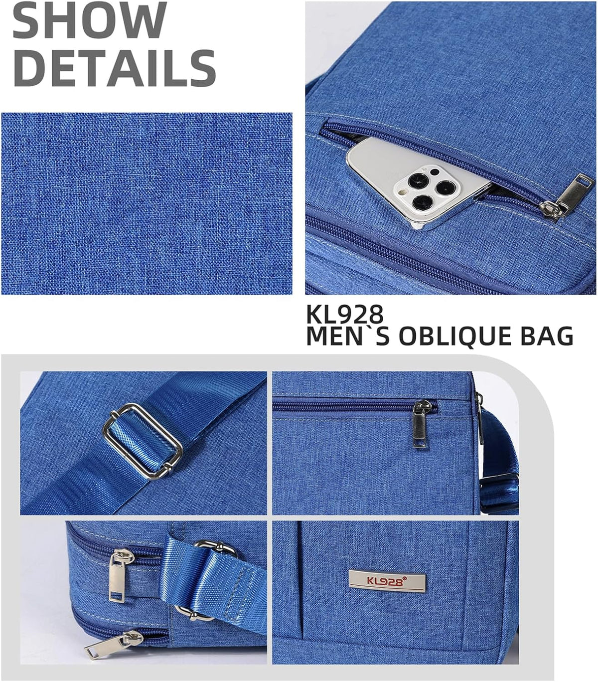 Men's Messenger Bag - Crossbody Shoulder Bags Travel Bag Man Purse Casual Sling Pack for Work Business