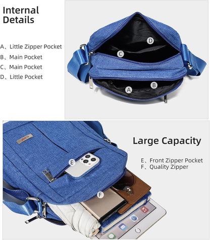 Men's Messenger Bag - Crossbody Shoulder Bags Travel Bag Man Purse Casual Sling Pack for Work Business