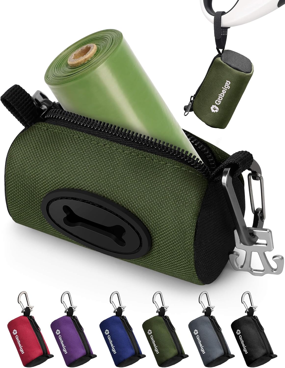 Dog Poop Bag Holder with Used Bag Carrier(Black)