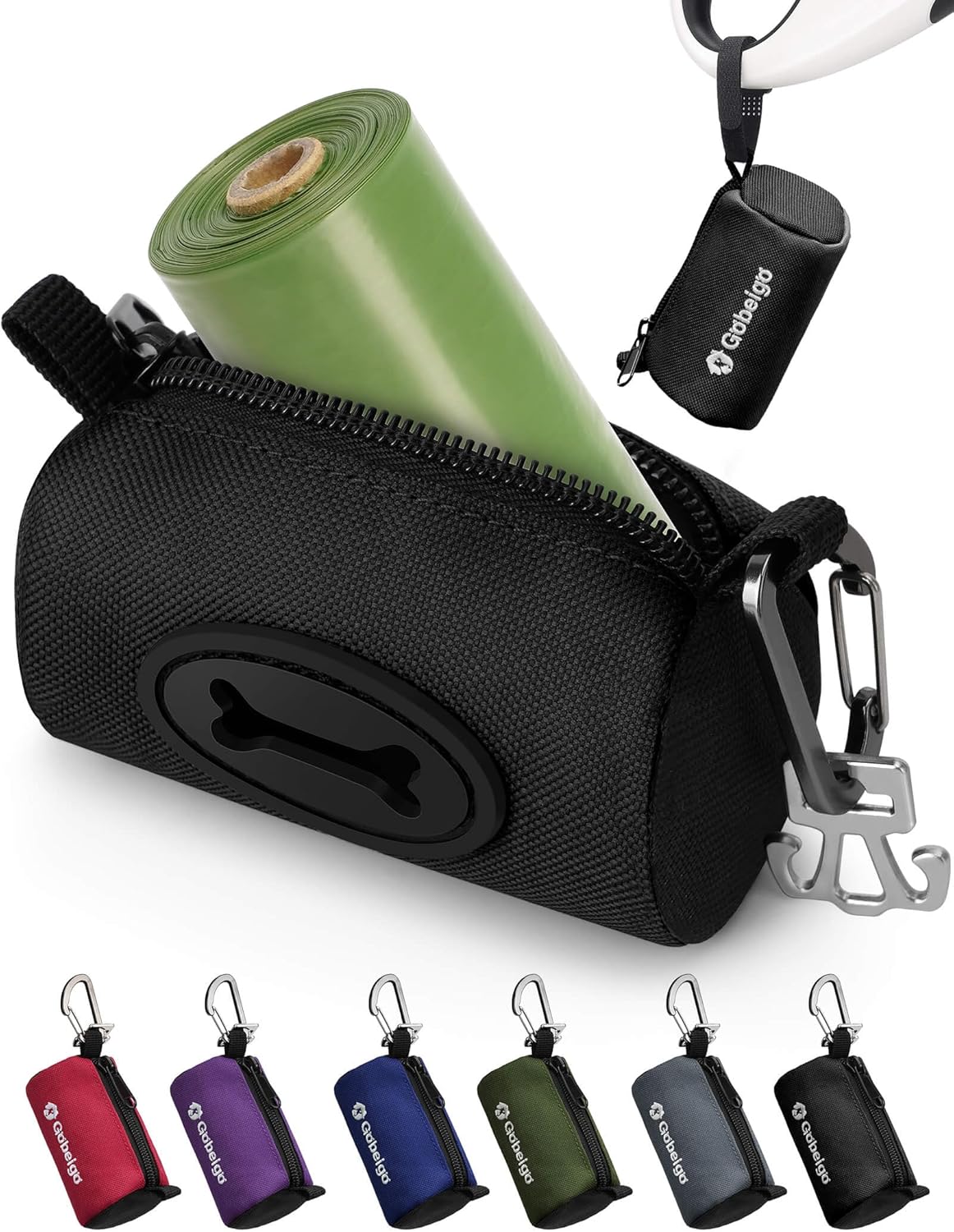 Dog Poop Bag Holder with Used Bag Carrier(Black)