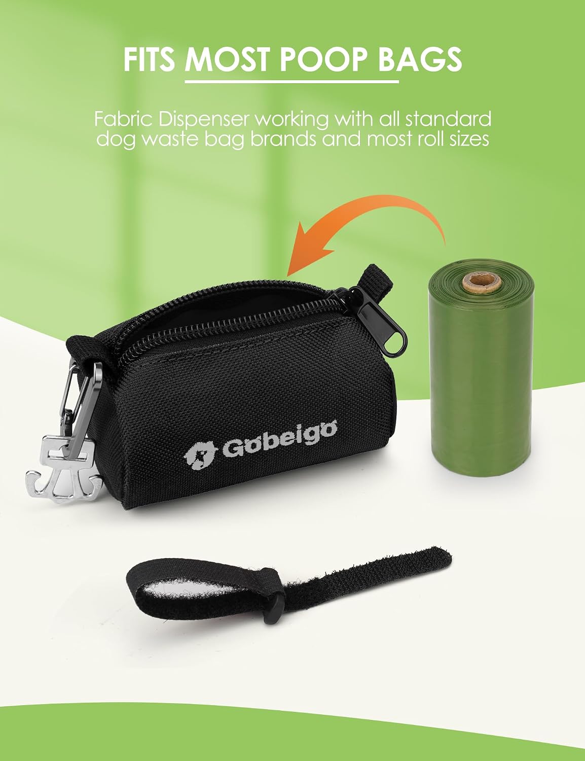 Dog Poop Bag Holder with Used Bag Carrier(Black)