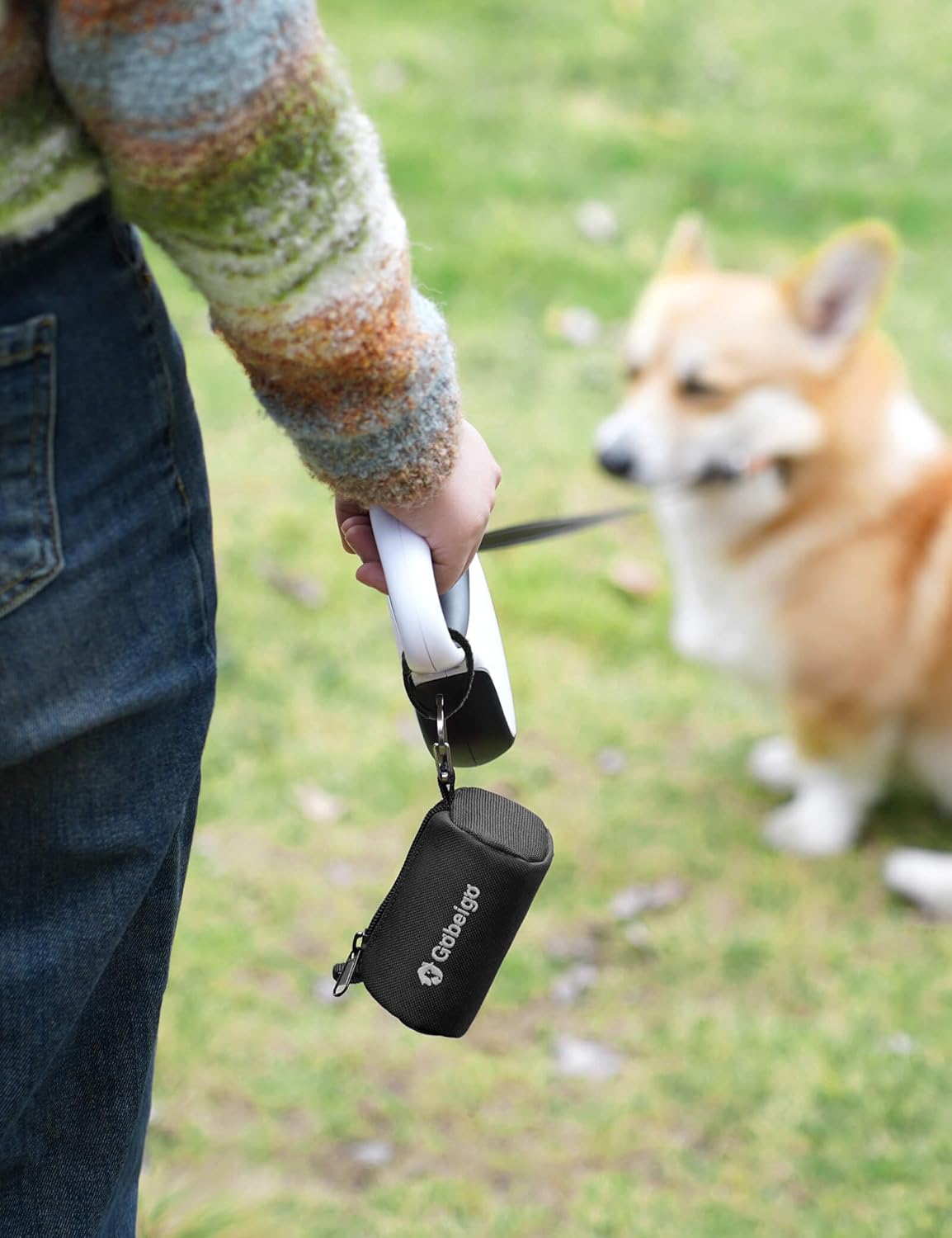 Dog Poop Bag Holder with Used Bag Carrier(Black)