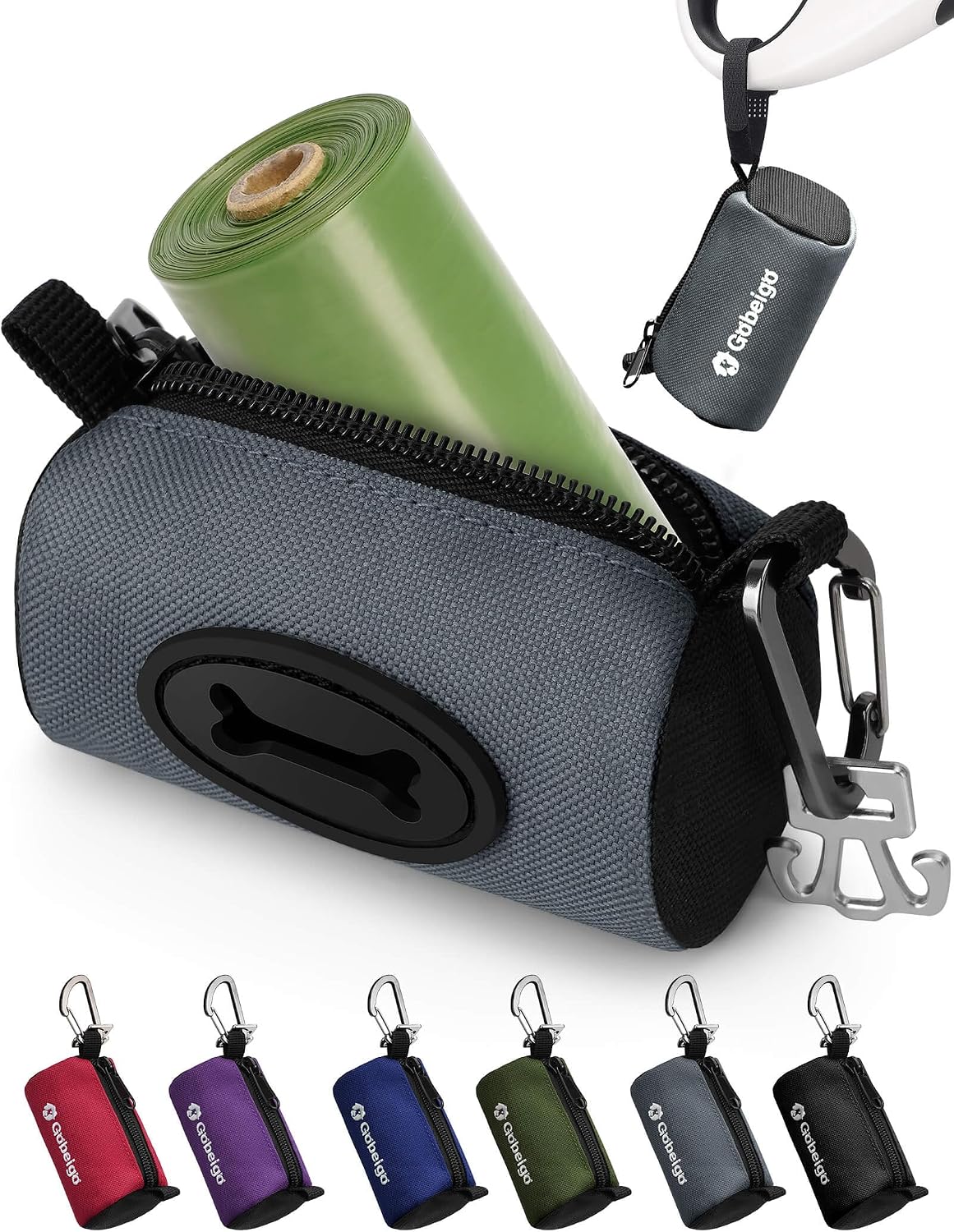 Dog Poop Bag Holder with Used Bag Carrier(Black)
