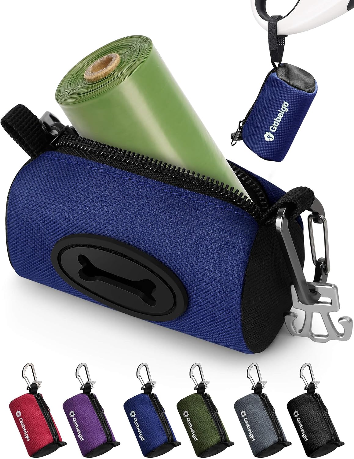 Dog Poop Bag Holder with Used Bag Carrier(Black)