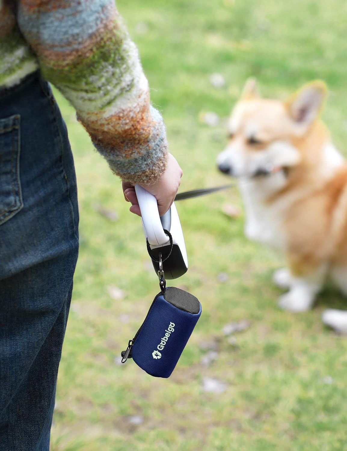 Dog Poop Bag Holder with Used Bag Carrier(Black)