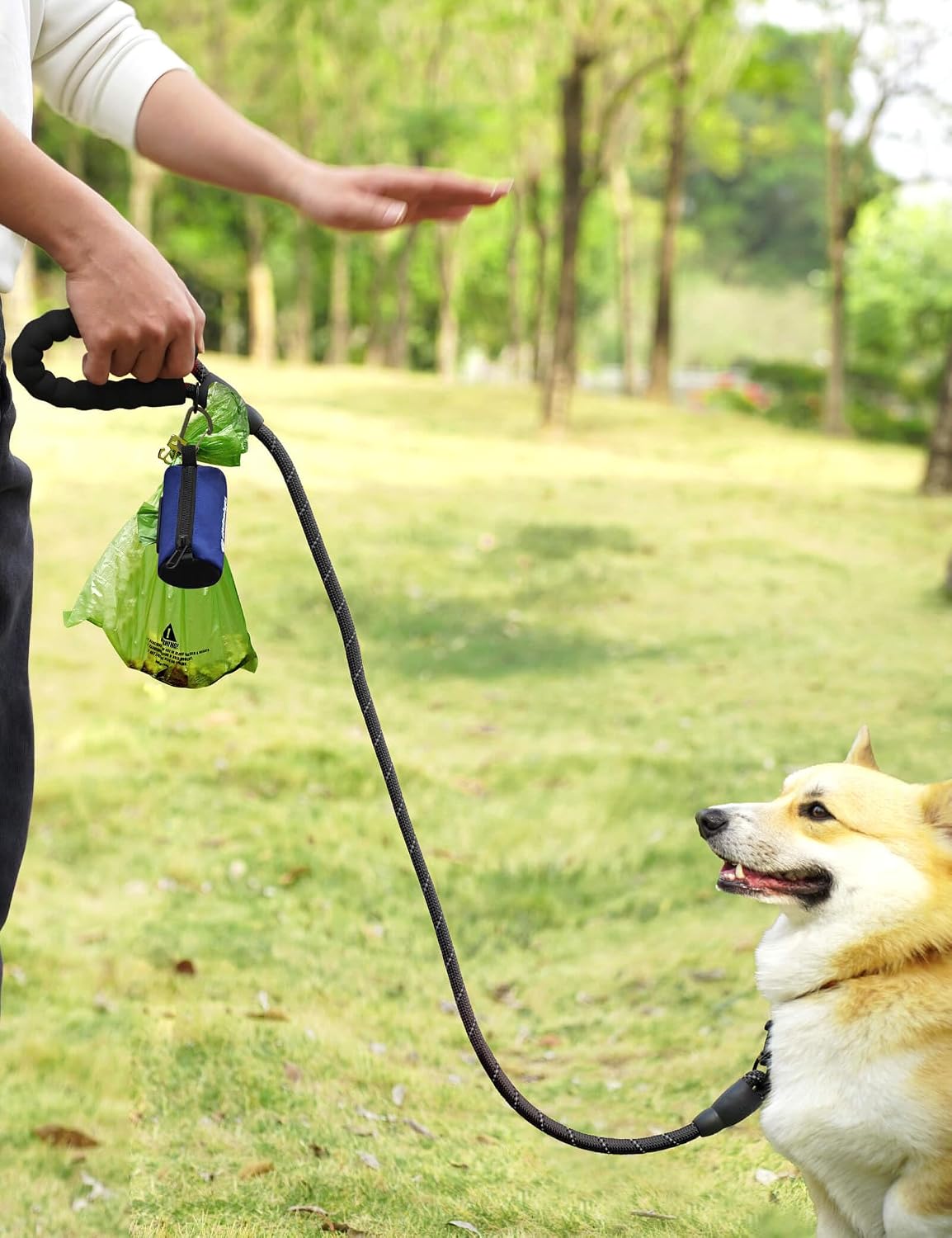 Dog Poop Bag Holder with Used Bag Carrier(Black)