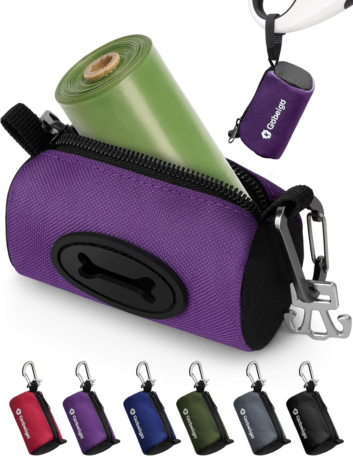 Dog Poop Bag Holder with Used Bag Carrier(Black)